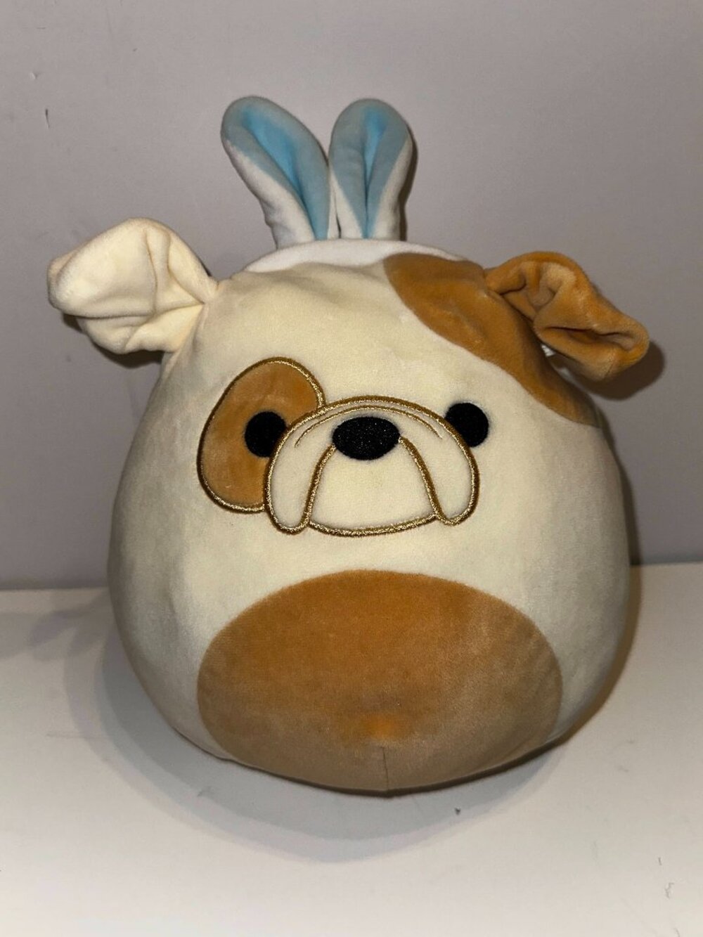 Squishmallows Brock The Bulldog Easter Bunny Ear Limited Edition Plush EUC 2019